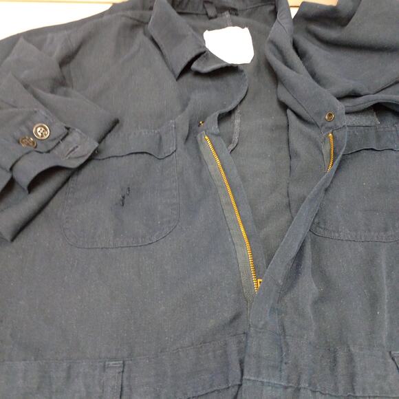 Men Flame Resistant FR Long Utility Coverall Blue - Picture 9 of 15